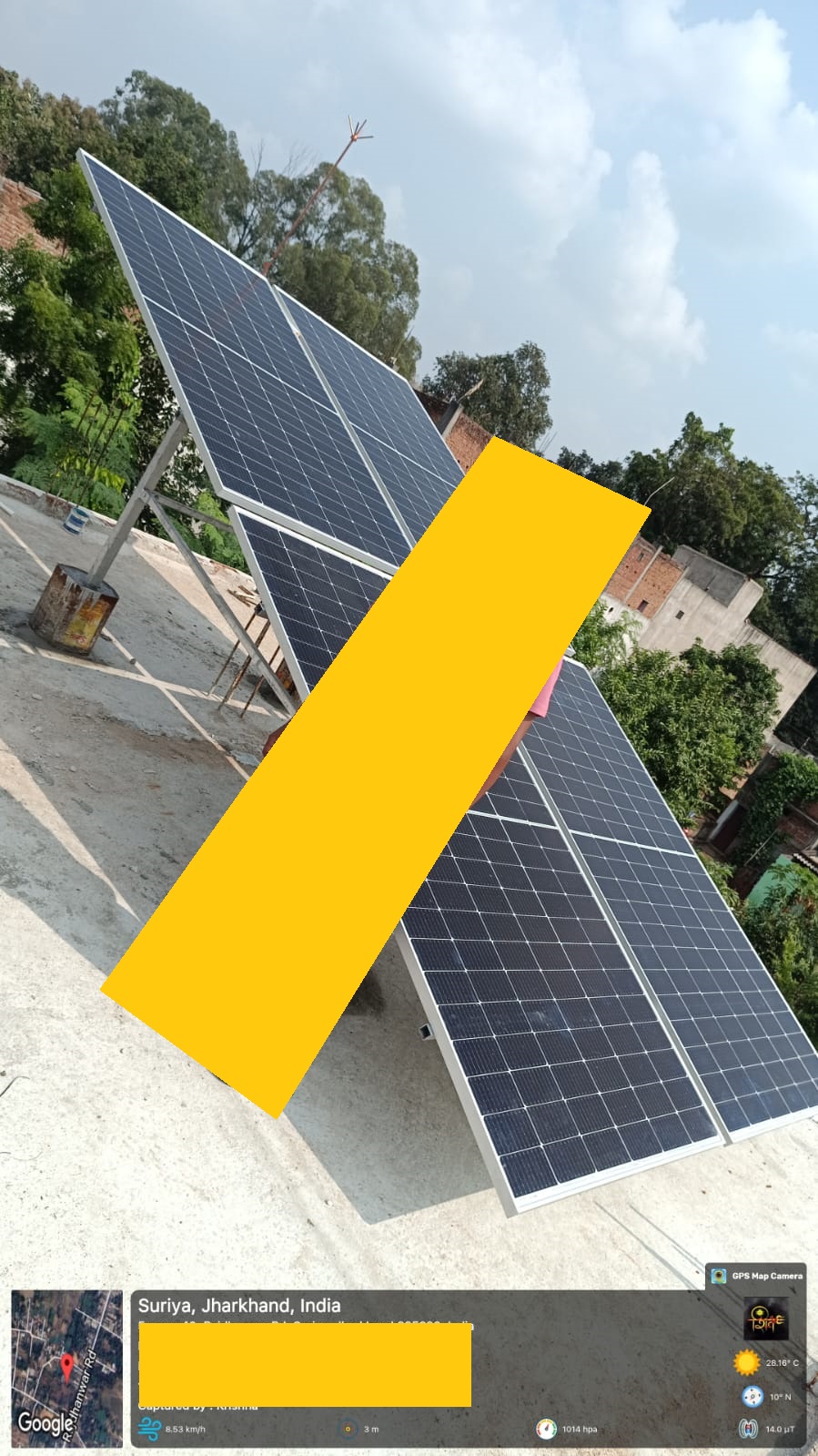 Large residential solar canopy installed by Dakshayani